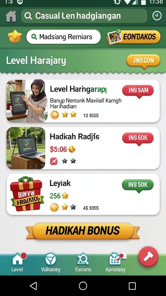 prg007 - Tangkapan layar menampilkan avatar karakter dalam mode pertempuran.